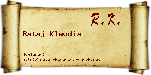 Rataj Klaudia névjegykártya